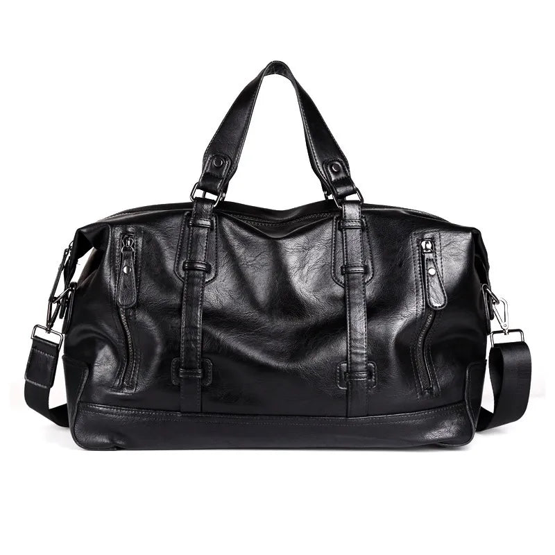 Leather Weekend Duffle — Black