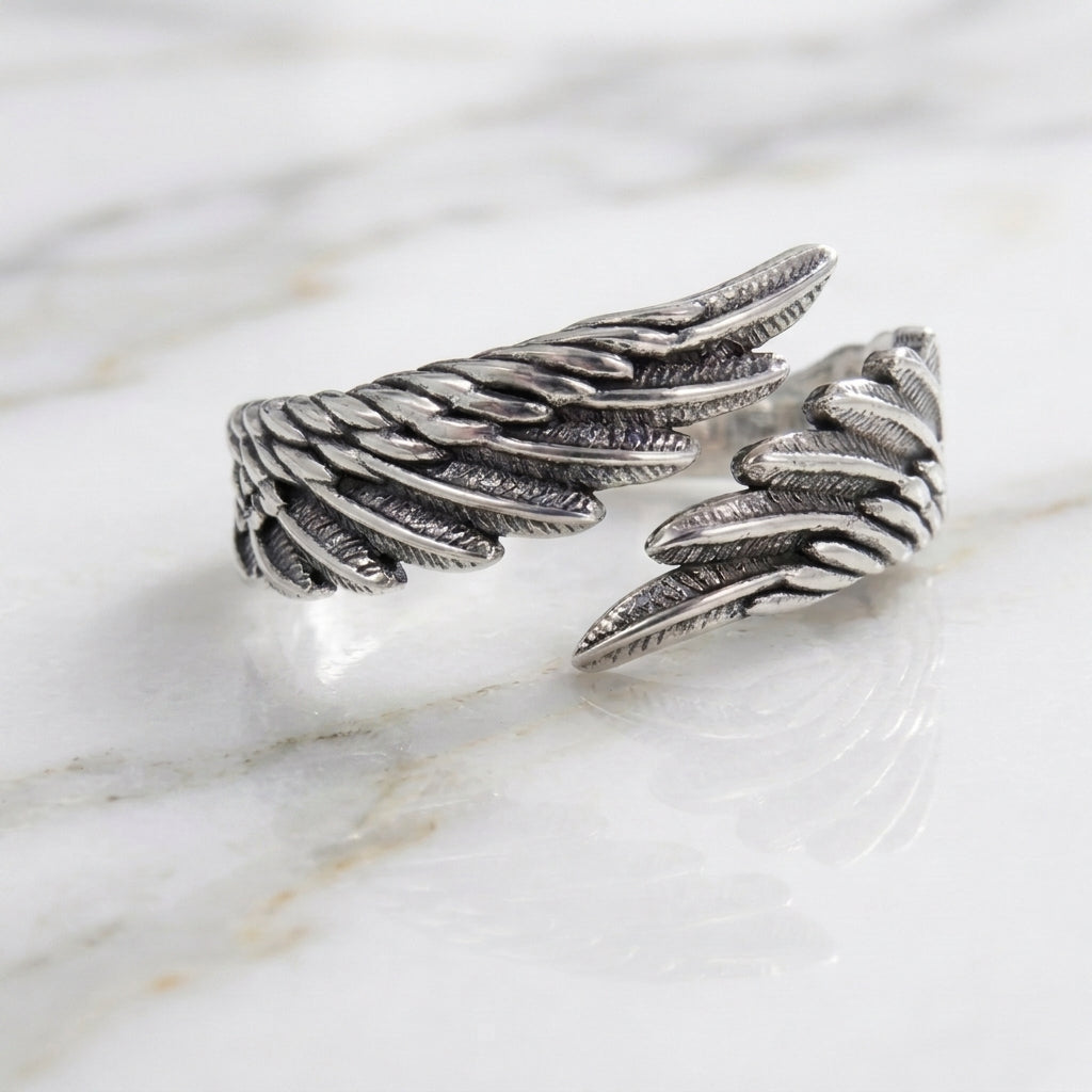 Angel Wing — Antiqued Silver