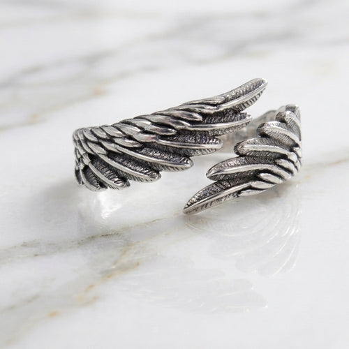 Angel Wing — Antiqued Silver