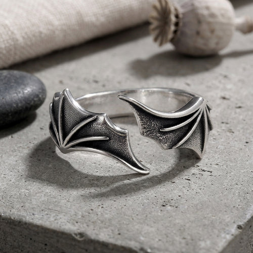 Bat Wing — Antiqued Silver