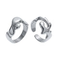 Molten Open Ring Set — Silver