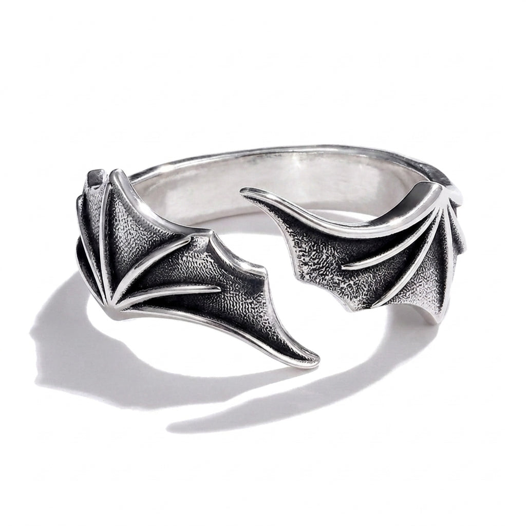 Bat Wing — Antiqued Silver